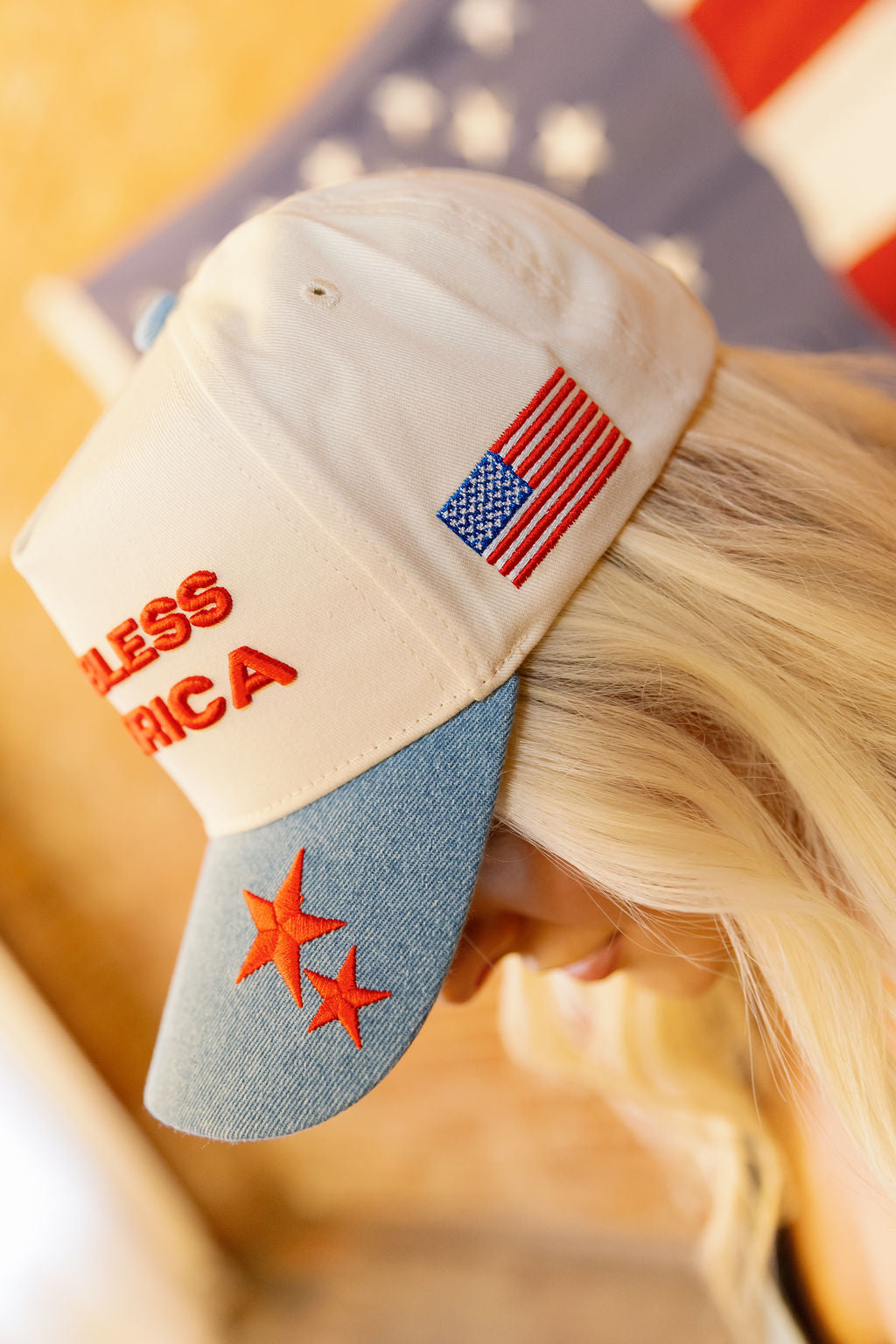 God Bless America Denim Hat