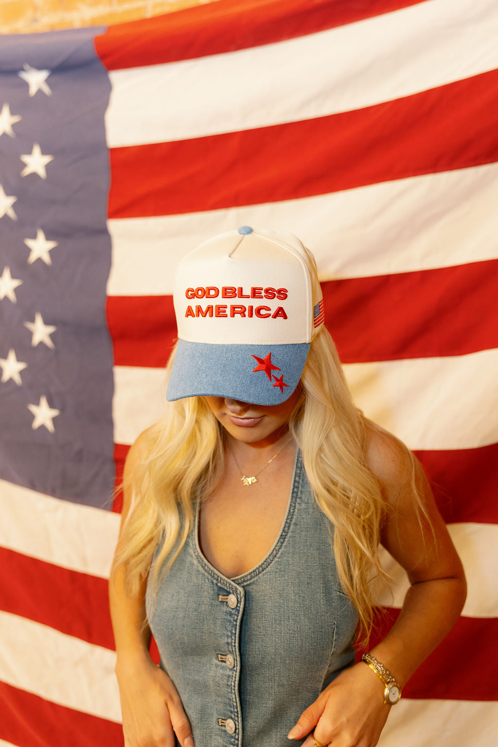 God Bless America Denim Hat