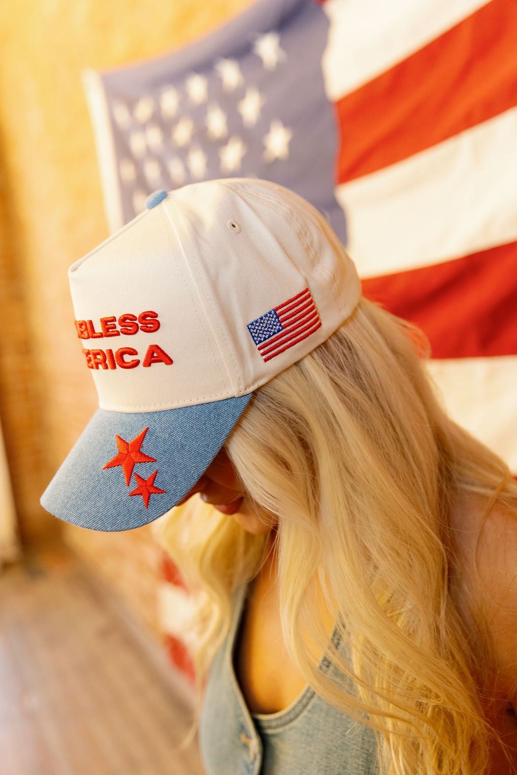 God Bless America Denim Hat