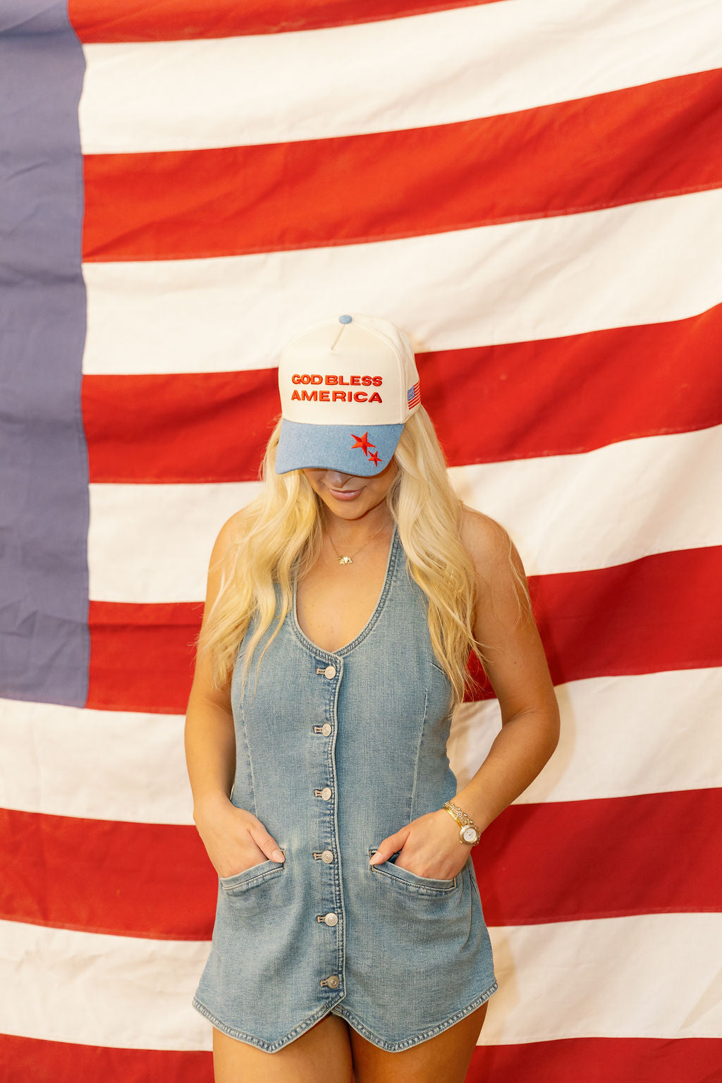 God Bless America Denim Hat