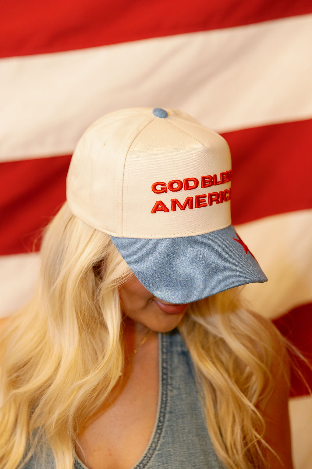 God Bless America Denim Hat