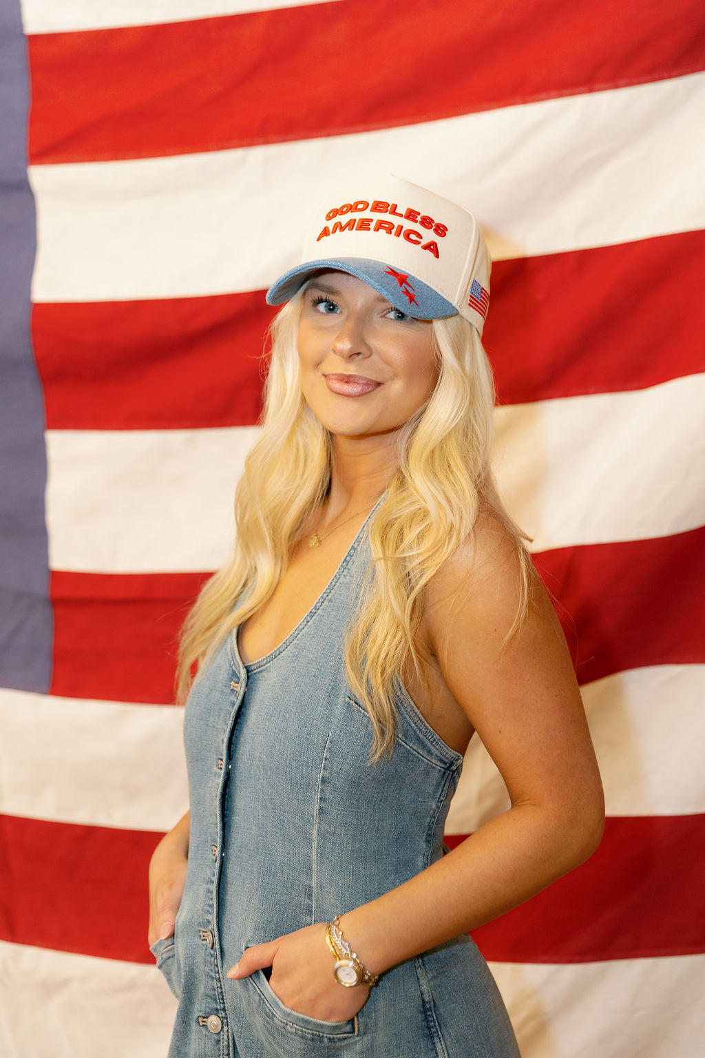 God Bless America Denim Hat