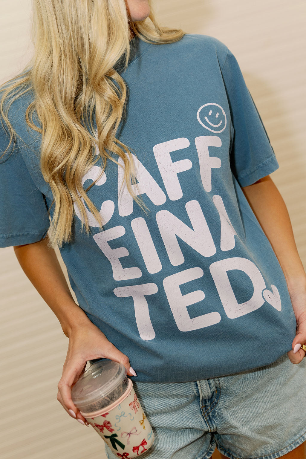 Caffeinated Blue Wash Graphic Tee