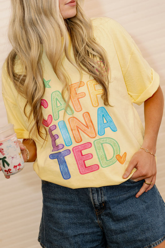Caffeinated Butter Yellow Graphic Tee