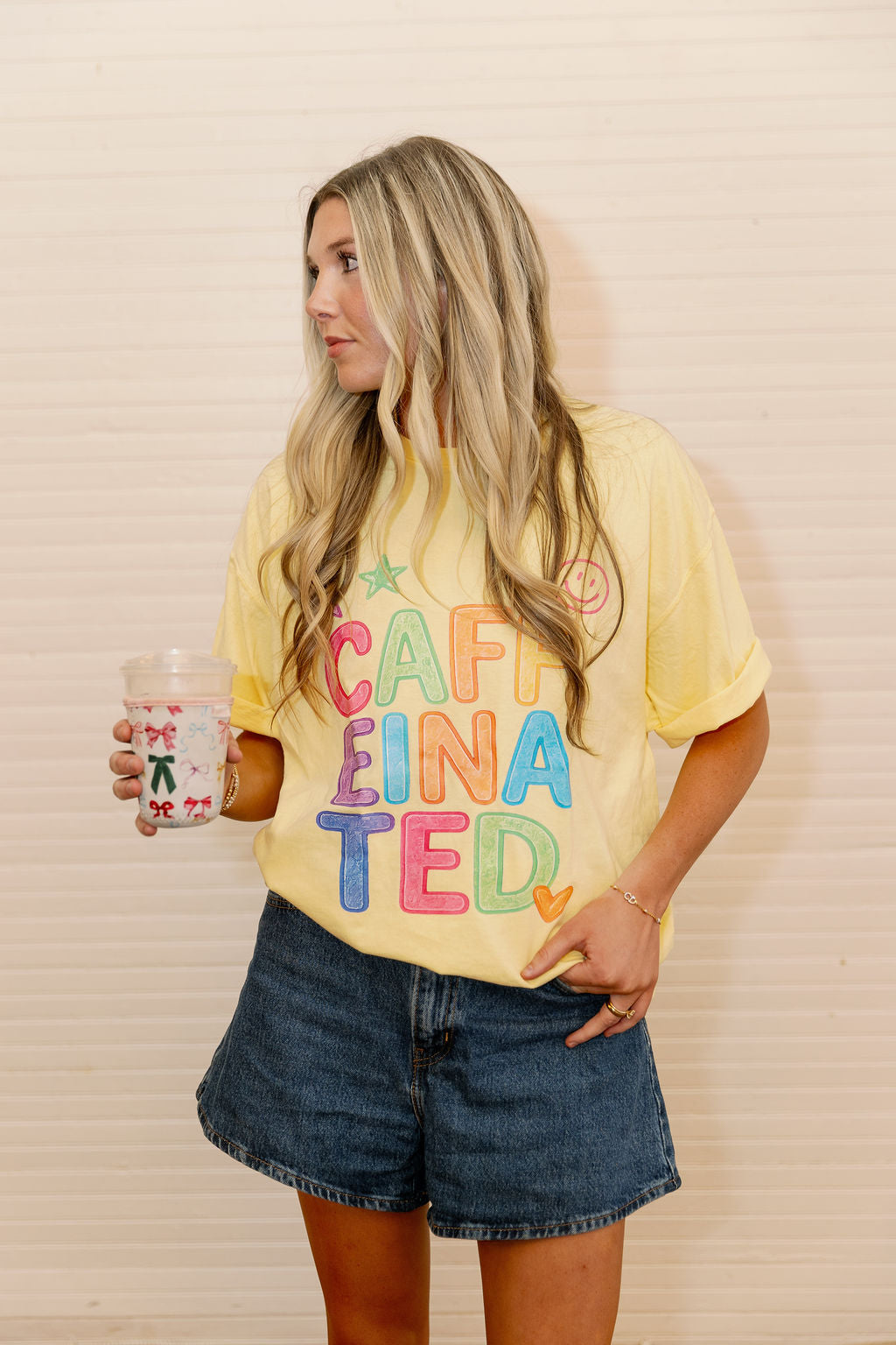 Caffeinated Butter Yellow Graphic Tee