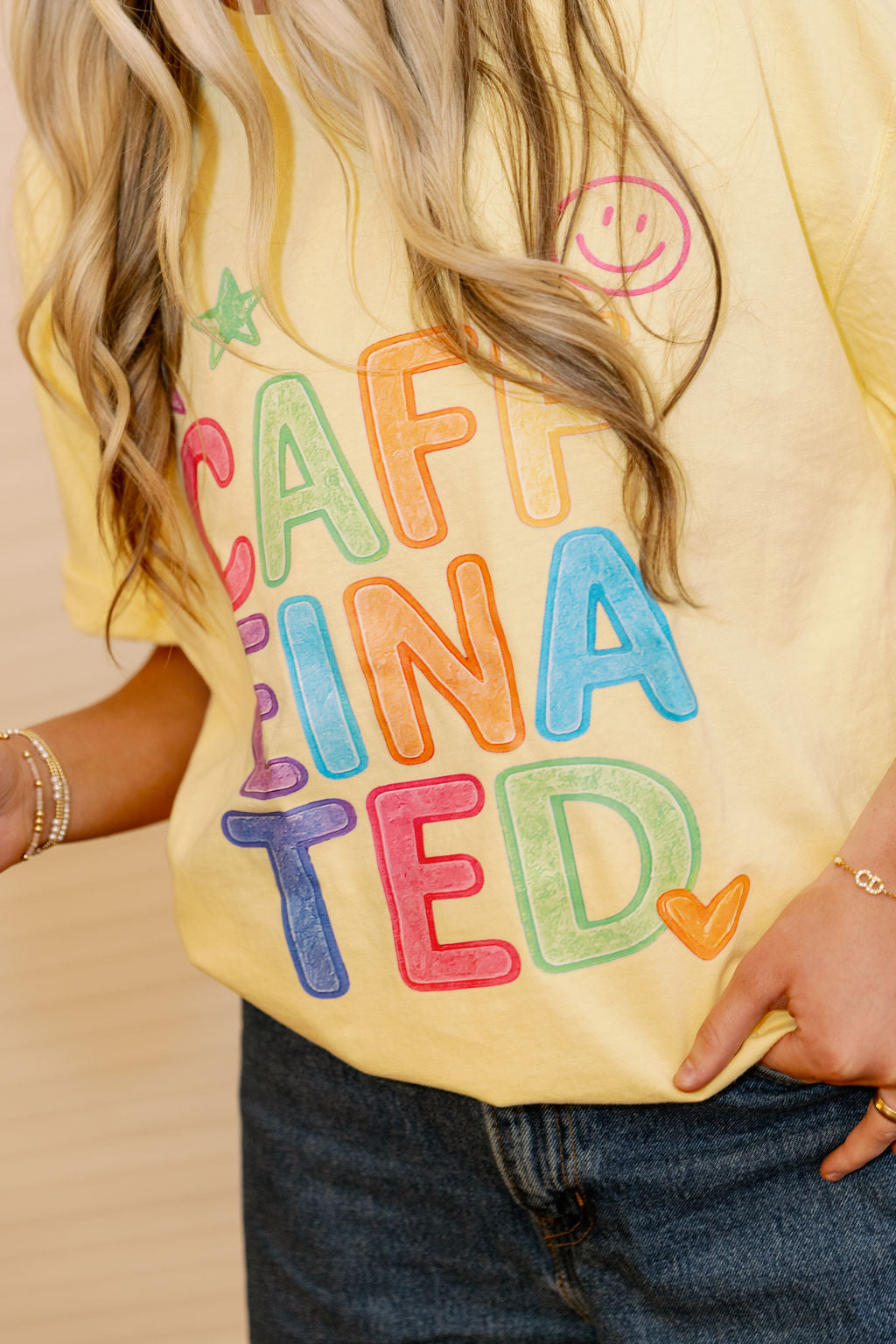 Caffeinated Butter Yellow Graphic Tee