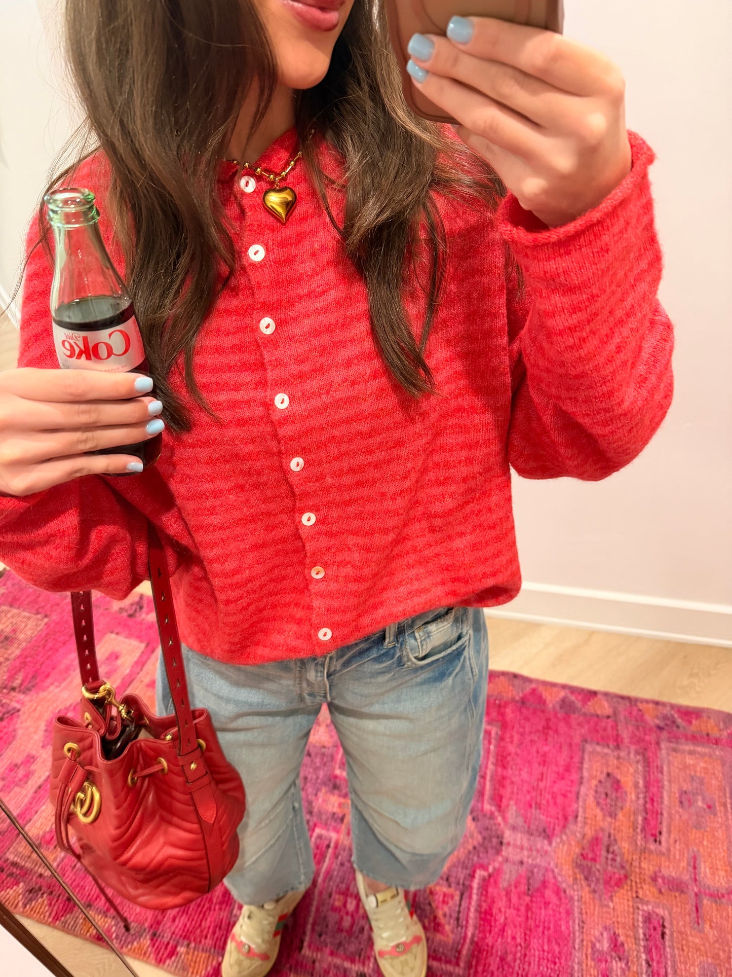 Pink & Red Cardi