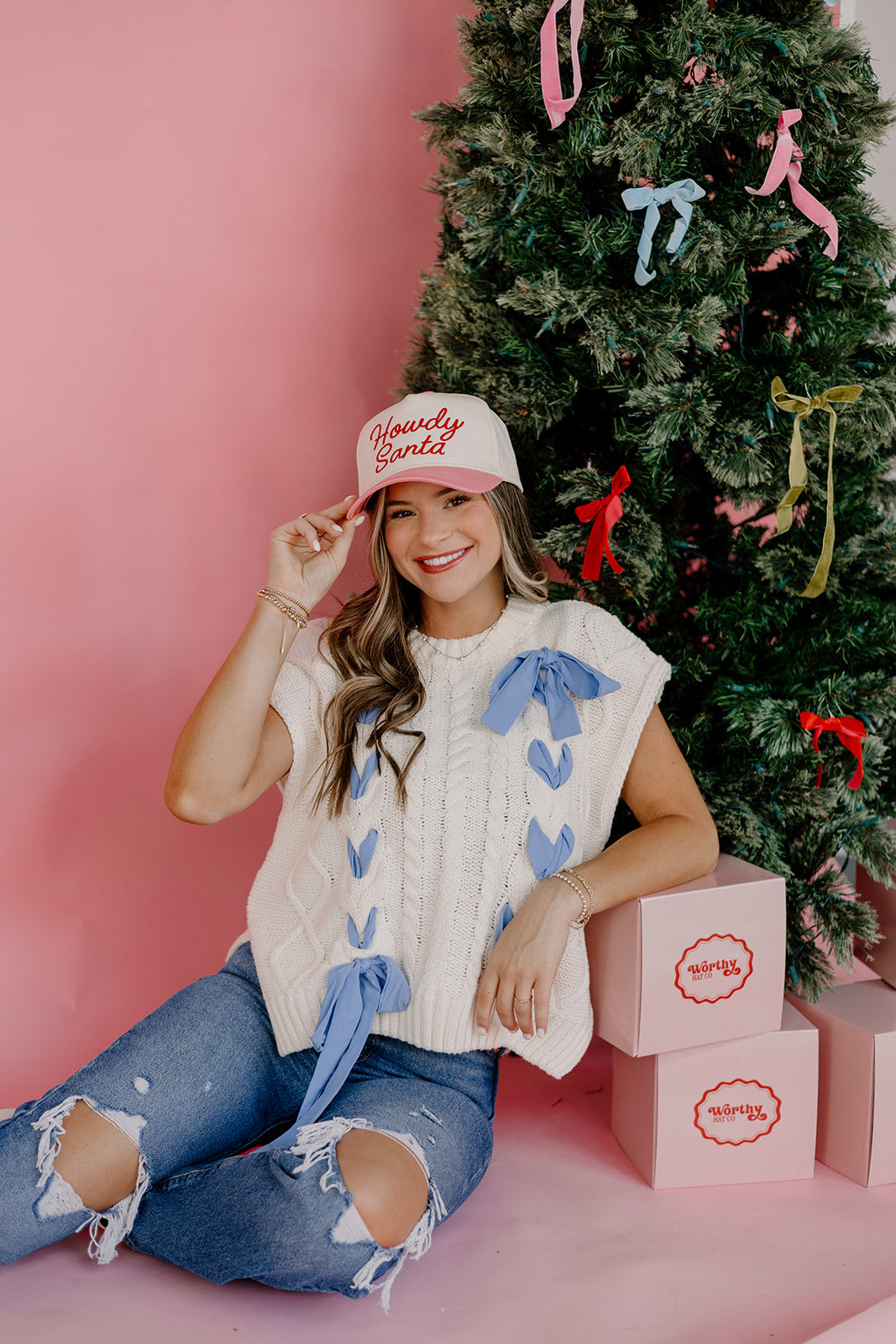 Howdy Santa Pink