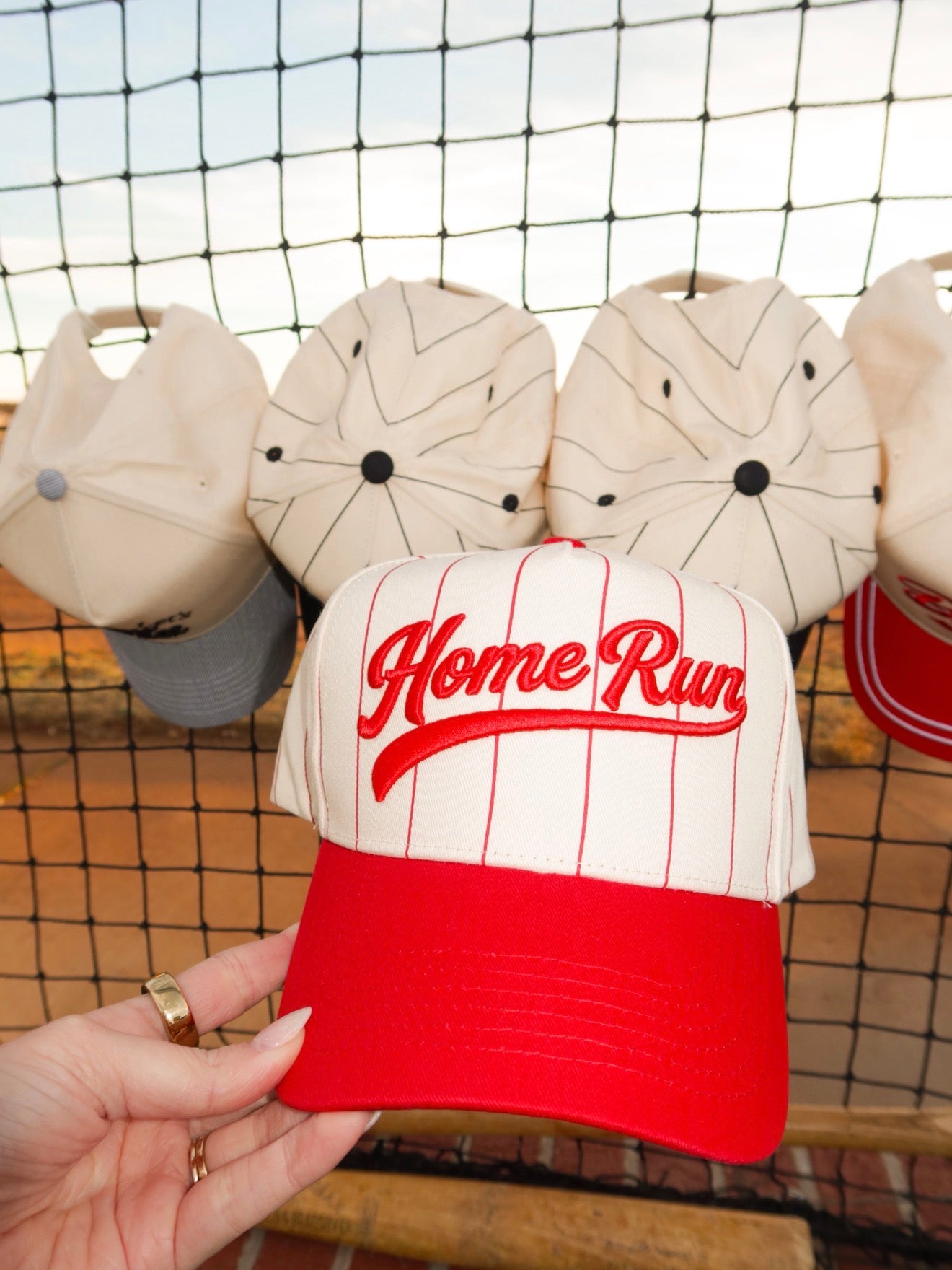 Home Run Red Pinstripe Cap