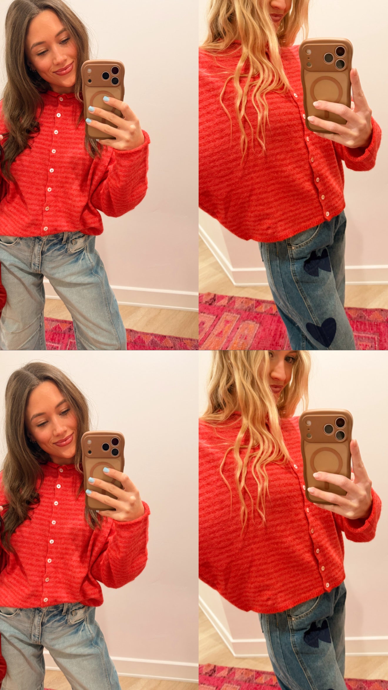 Pink & Red Cardi