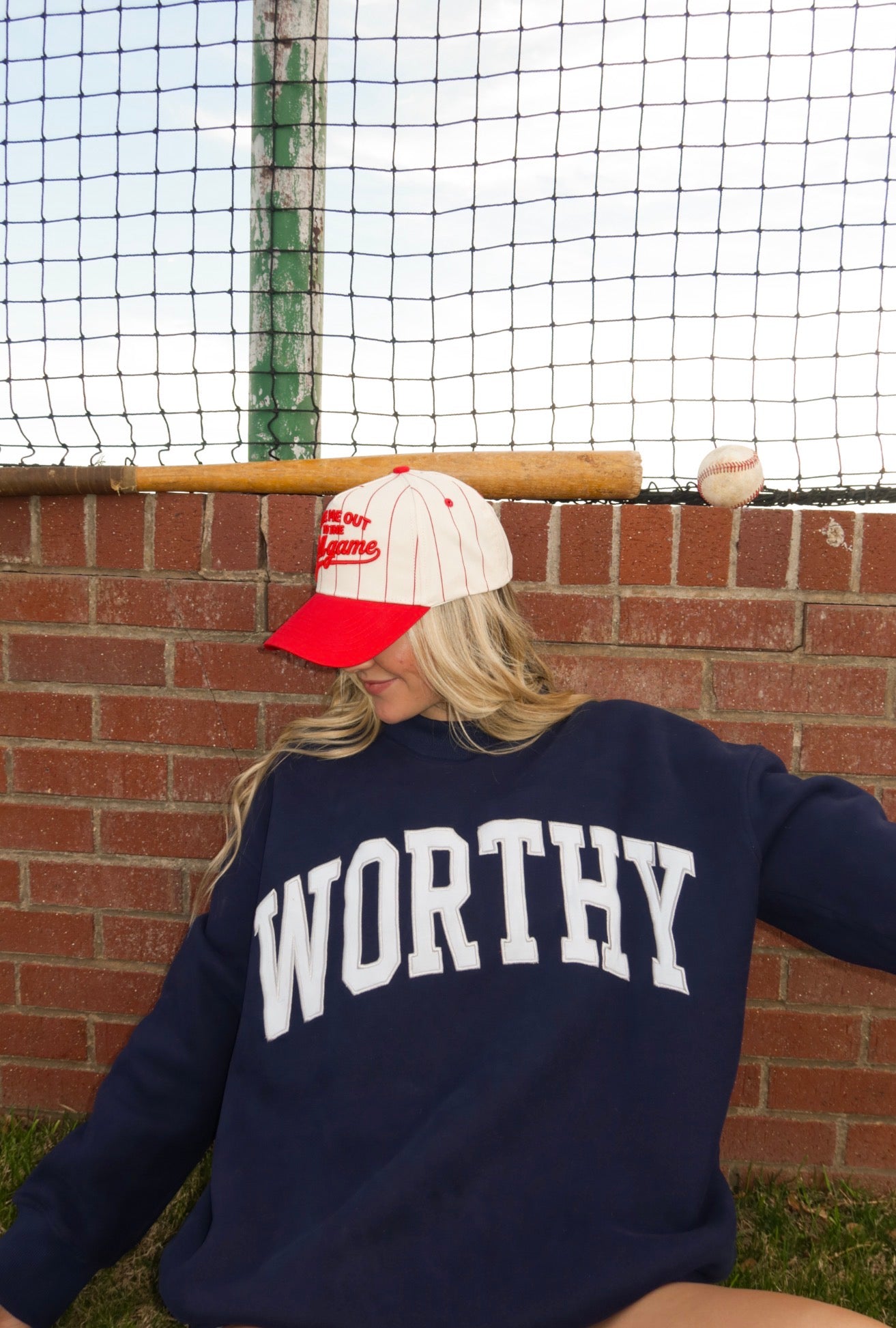 Navy/White Worthy Mock Neck