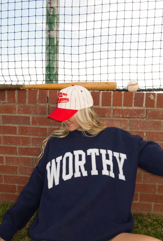 Navy/White Worthy Mock Neck