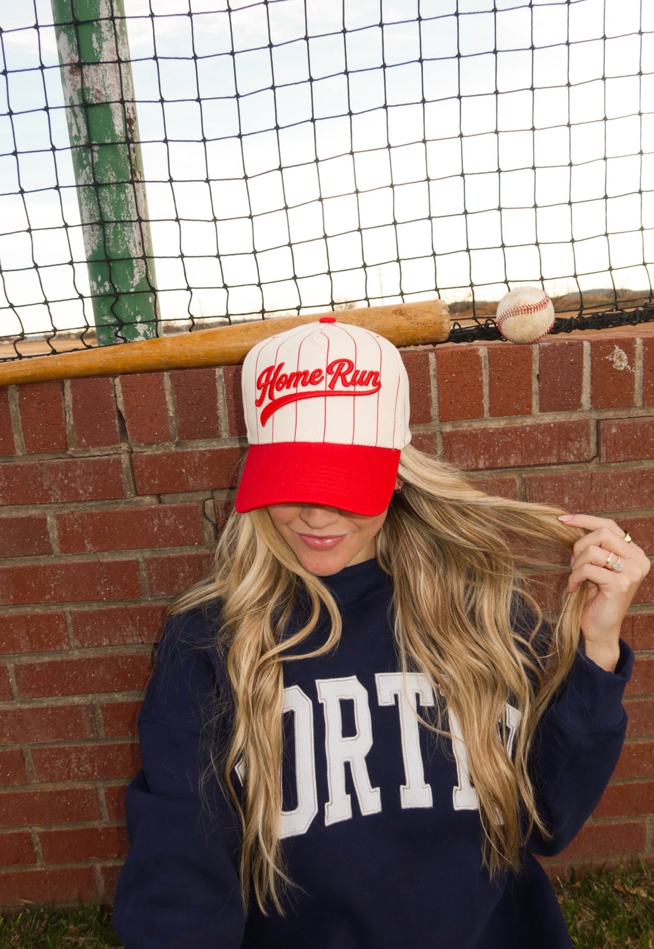 Home Run Red Pinstripe Cap