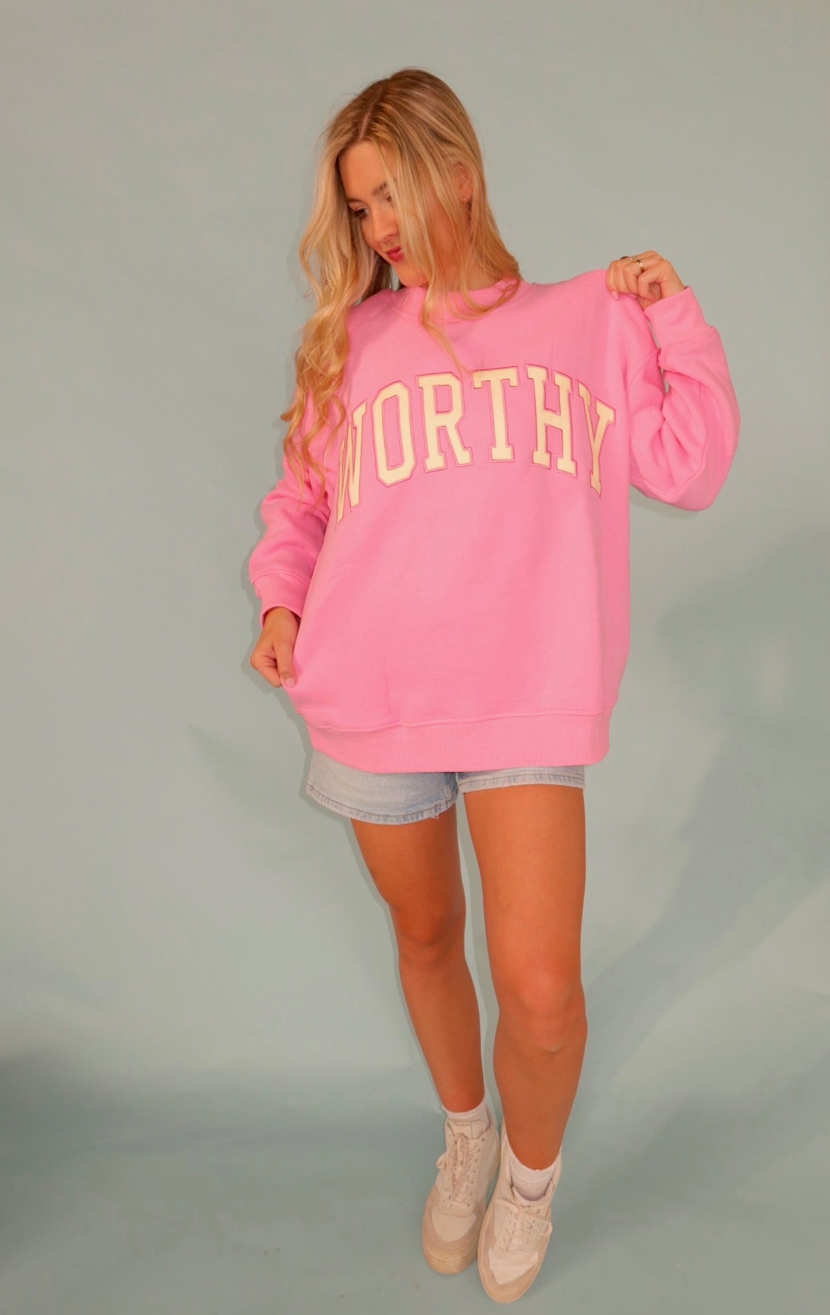 Pink and Yellow Worthy Mock Neck